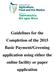 Guidelines for the Completion of the 2015 Basic Payment/Greening application using either the online facility or paper application