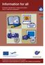 Information for all. European standards for making information easy to read and understand