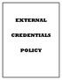 EXTERNAL CREDENTIALS POLICY