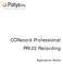CCRecord Professional PRI23 Recording. Application Notes