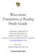Wisconsin Foundations of Reading Study Guide
