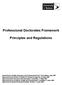 Professional Doctorates Framework. Principles and Regulations