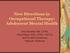 New Directions in Occupational Therapy: Adolescent Mental Health