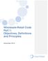 Wholesale-Retail Code Part 1: Objectives, Definitions and Principles