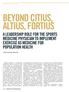 BEYOND CITIUS, ALTIUS, FORTIUS A LEADERSHIP ROLE FOR THE SPORTS MEDICINE PHYSICIAN TO IMPLEMENT EXERCISE AS MEDICINE FOR POPULATION HEALTH