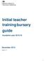 Initial teacher training bursary guide