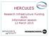 HERCULES. Research Infrastructure Funding AUHL Information session 12 March 2015