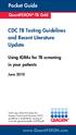 CDC TB Testing Guidelines and Recent Literature Update