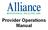 Provider Operations Manual