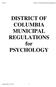 DISTRICT OF COLUMBIA MUNICIPAL REGULATIONS for PSYCHOLOGY