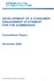 DEVELOPMENT OF A CONSUMER ENGAGEMENT STATEMENT FOR THE COMMISSION