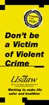 Don t be a Victim of Violent Crime