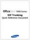 SIP Trunking Quick Reference Document
