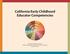 California Early Childhood Educator Competencies