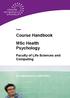 Course Handbook MSc Health Psychology
