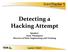Detecting a Hacking Attempt