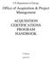 ACQUISITION CERTIFICATIONS PROGRAM HANDBOOK