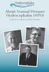 About Normal Pressure Hydrocephalus (NPH) A Book for Adults and Their Families