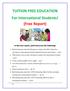 TUITION FREE EDUCATION For International Students! (Free Report)