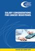 SALARY CONSIDERATIONS FOR CANCER REGISTRARS