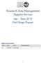 Research Data Management Support Service Jan June 2015 End Stage Report