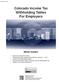 Colorado Income Tax Withholding Tables For Employers