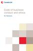 Code of business conduct and ethics. for Advisors