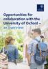 Opportunities for collaboration with the University of Oxford an overview