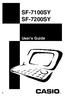SF-7100SY SF-7200SY. User s Guide