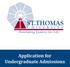 Application for Undergraduate Admissions