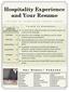 Hospitality Experience and Your Resume