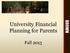 University Financial Planning for Parents