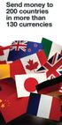 Send money to 200 countries in more than 130 currencies