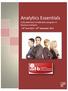 Analytics Essentials. A foundational certification program in business analytics. 13 th June 2015 19 th September 2015