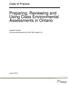 Preparing, Reviewing and Using Class Environmental Assessments in Ontario