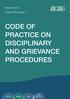 March 2015 Code of Practice 1 CODE OF PRACTICE ON DISCIPLINARY AND GRIEVANCE PROCEDURES