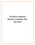 Workforce Solutions Business Continuity Plan May 2014