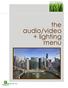 the audio/video + lighting menu