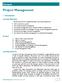 Project Management. Synopsis. 1. Introduction. Learning Objectives. Sections. Learning Summary