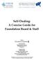 Self Dealing: A Concise Guide for Foundation Board & Staff