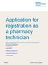 Application for registration as a pharmacy technician