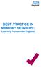 BEST PRACTICE IN MEMORY SERVICES: Learning from across England