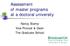 Assessment of master programs at a doctoral university. Nancy Stamp Vice Provost & Dean The Graduate School