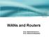 WANs and Routers. M.Sc. Aleksandra Kanevce M.Sc. Aleksandra Bogojeska