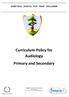 Curriculum Policy for Audiology Primary and Secondary