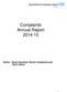 Complaints Annual Report 2014-15. Author: Sarah Housham, Senior Complaints and PALS Officer