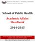 School of Public Health Academic Affairs Handbook 2014 2015