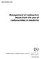 IAEA-TECDOC-1183. Management of radioactive waste from the use of radionuclides in medicine