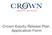 Crown Equity Release Plan Application Form