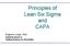 Principles of Lean Six Sigma and CAPA
